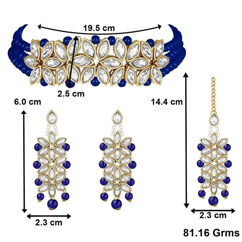 Kundan & Pearl Beaded Choker Set for Women/Girls