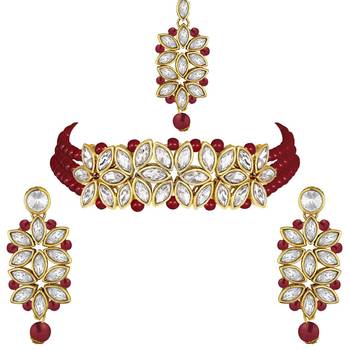 Kundan & Pearl Beaded Choker Set for Women/Girls 1
