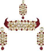 Kundan & Pearl Beaded Choker Set for Women/Girls