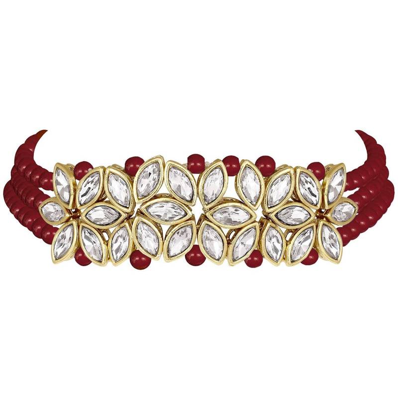 Kundan & Pearl Beaded Choker Set for Women/Girls