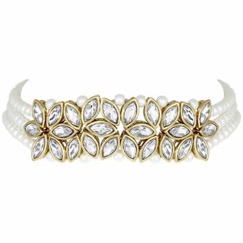 Traditional Kundan & Pearl Beaded Choker Set for Women/Girls 5
