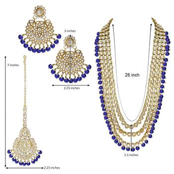 Traditional Kundan & Pearl Studed Bridal Jewellery Set for Women 4
