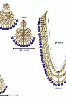 Traditional Kundan & Pearl Studed Bridal Jewellery Set for Women