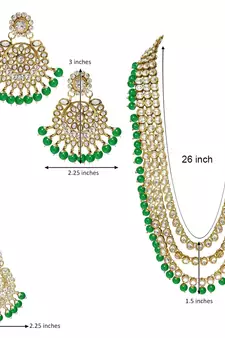 Traditional Kundan & Pearl Studded Bridal Necklace Jewellery Set for Women