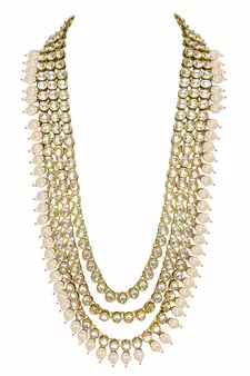 Traditional Kundan & Pearl Studed Bridal Jewellery Set for Women