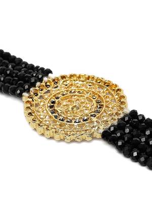 Traditional Light Weight Crystal Stone Beaded Choker Necklace Jewellery Set Glided With Moti Work 4