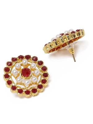 Traditional Light Weight Pearl Beaded Choker Necklace Jewellery Set Glided With Moti Work 5