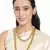 18K Gold Plated Traditional South Indian Stylish Golden Leaf Work Necklace With Earrings For Women & Girls