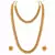 18K Gold Plated Traditional South Indian Stylish Golden Leaf Work Necklace With Earrings For Women & Girls