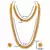18K Gold Plated Traditional South Indian Stylish Golden Leaf Work Necklace With Earrings For Women & Girls