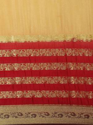 Brown woven crepe saree with blouse 4