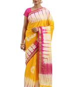 Multicolor printed crepe saree with blouse