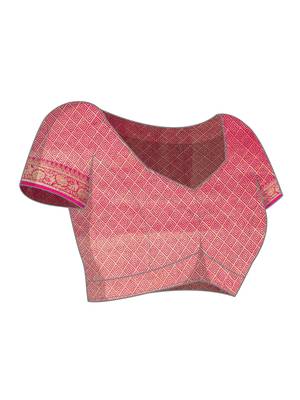 Gold woven crepe saree with blouse 2