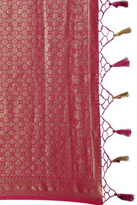 Gold woven crepe saree with blouse 3