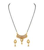 Modern Pear Shape Gold toned  Mangalsutra Set For Women