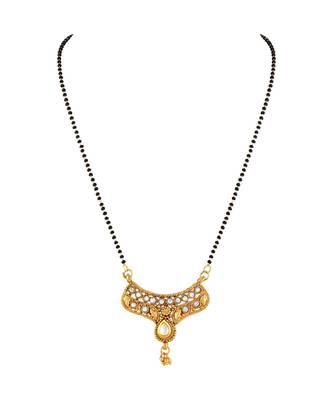 Modern Pear Shape Gold toned  Mangalsutra Set For Women 2