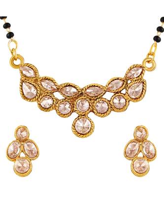 designer designer Gold toned Mangalsutra Set For Women 3