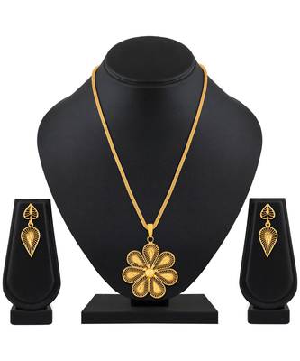 One Gram Gold plated Pendant Set For Women 2