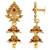 Gold toned Maroon Jhumki Dangle Earring For Women