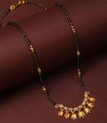 Attractive Floral Shape Gold toned Mangalsutra For Women