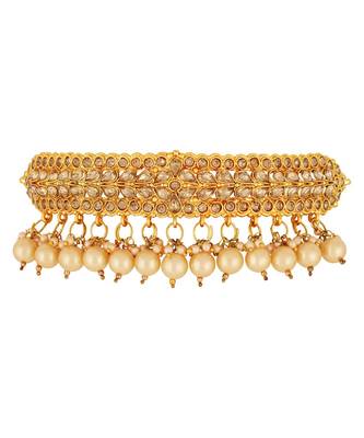 Traditional Padmaavat Gold toned Choker Necklace Set with Maang Tikka For Women 5