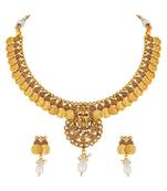 Traditional Laxmi Coin Gold toned Choker Necklace Set For Women