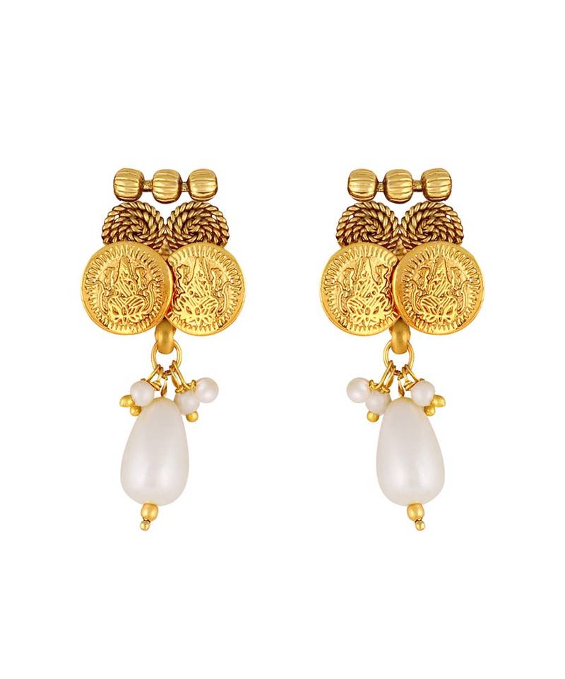 Traditional Laxmi Coin Gold toned Choker Necklace Set For Women