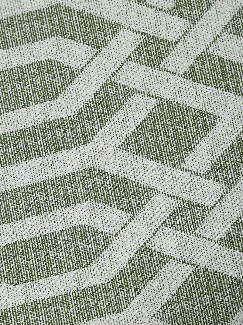 Cotton Blend 120 TC Geometric Single Bed Sheet with 1 Pillow Cover  Sea Green Off White