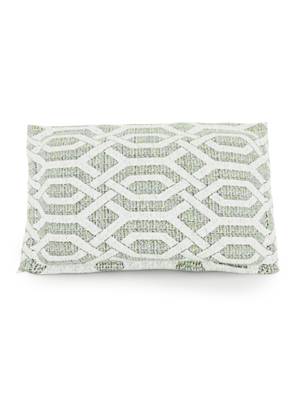 Cotton Blend 120 TC Geometric Single Bed Sheet with 1 Pillow Cover  Sea Green Off White 5