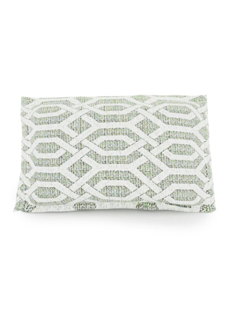 Cotton Blend 120 TC Geometric Single Bed Sheet with 1 Pillow Cover  Sea Green Off White