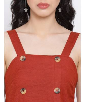 Rust Stop Through Pinafore Women Dress 5