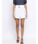 Pearl Fiera Belted Linen Women Short