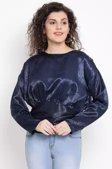 Navy Glasgow Shimmer Women Top