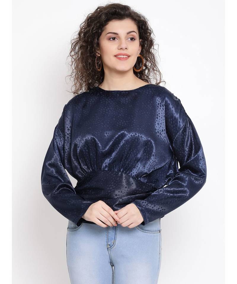 Navy Glasgow Shimmer Women Top