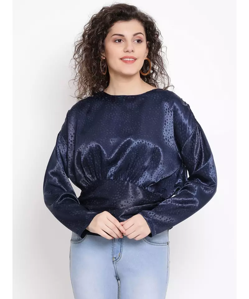 Navy Glasgow Shimmer Women Top