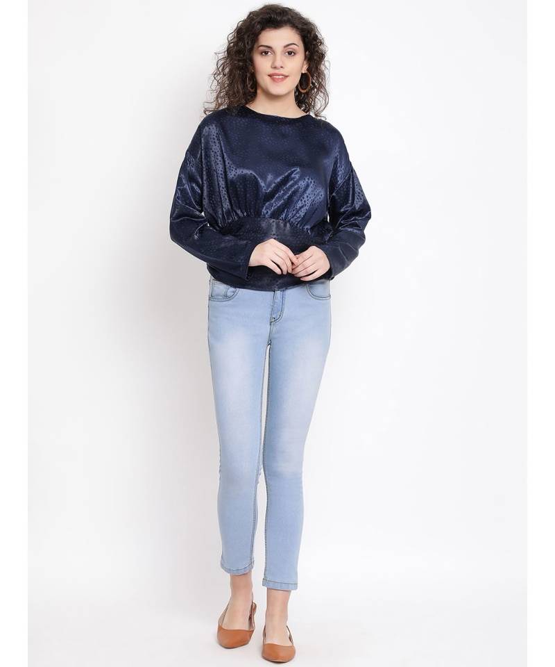 Navy Glasgow Shimmer Women Top