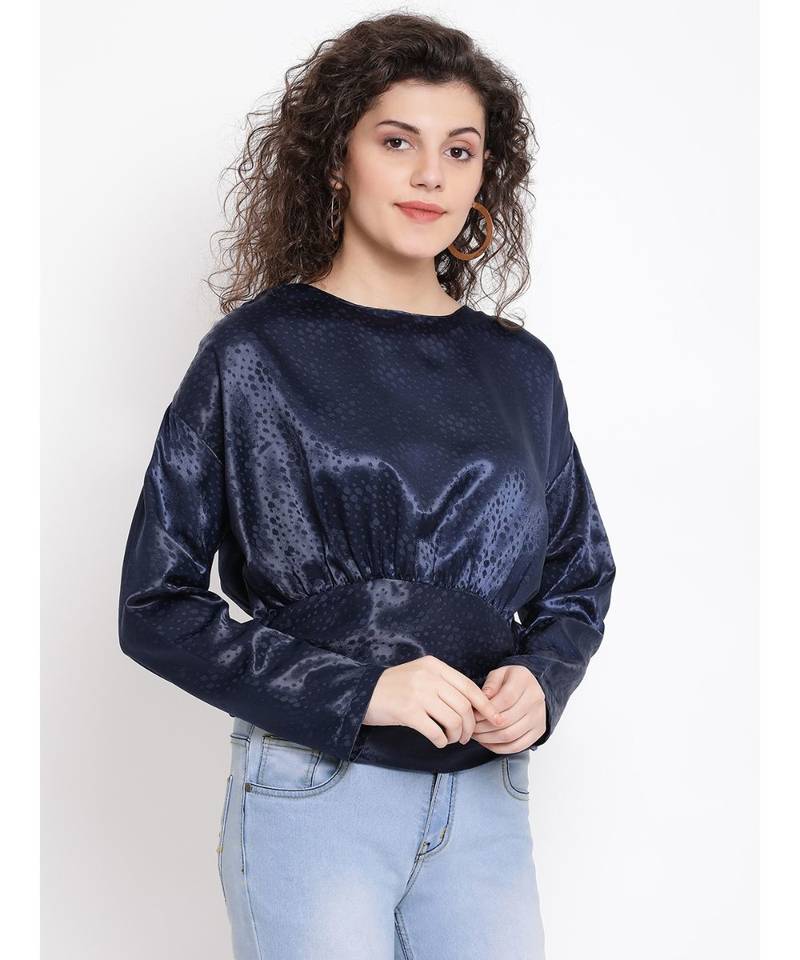 Navy Glasgow Shimmer Women Top