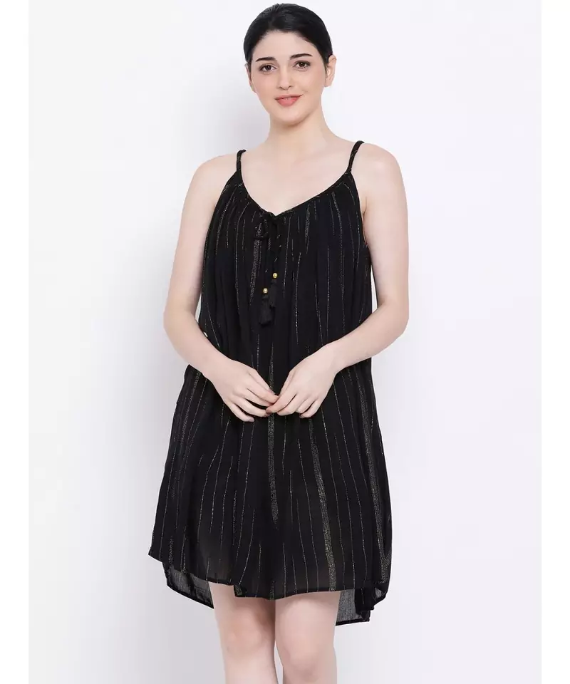 Courtney Vinaya Lurex Regular Nightwear Dress