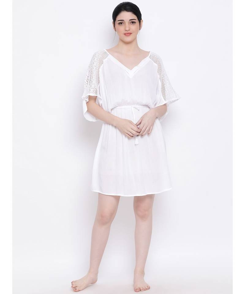 Brenda Pearl Crochet Stylized Nightwear Kaftan