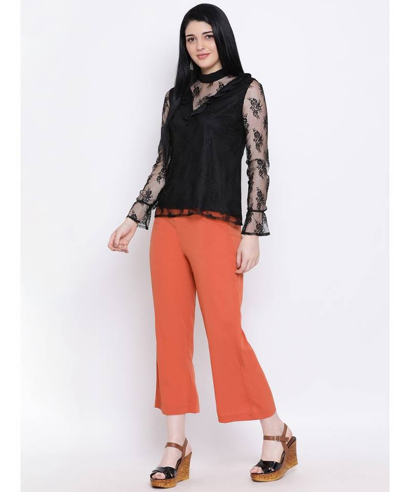 Black Class Frill Women Top