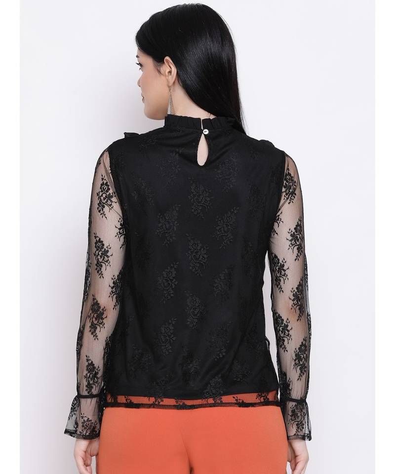 Black Class Frill Women Top