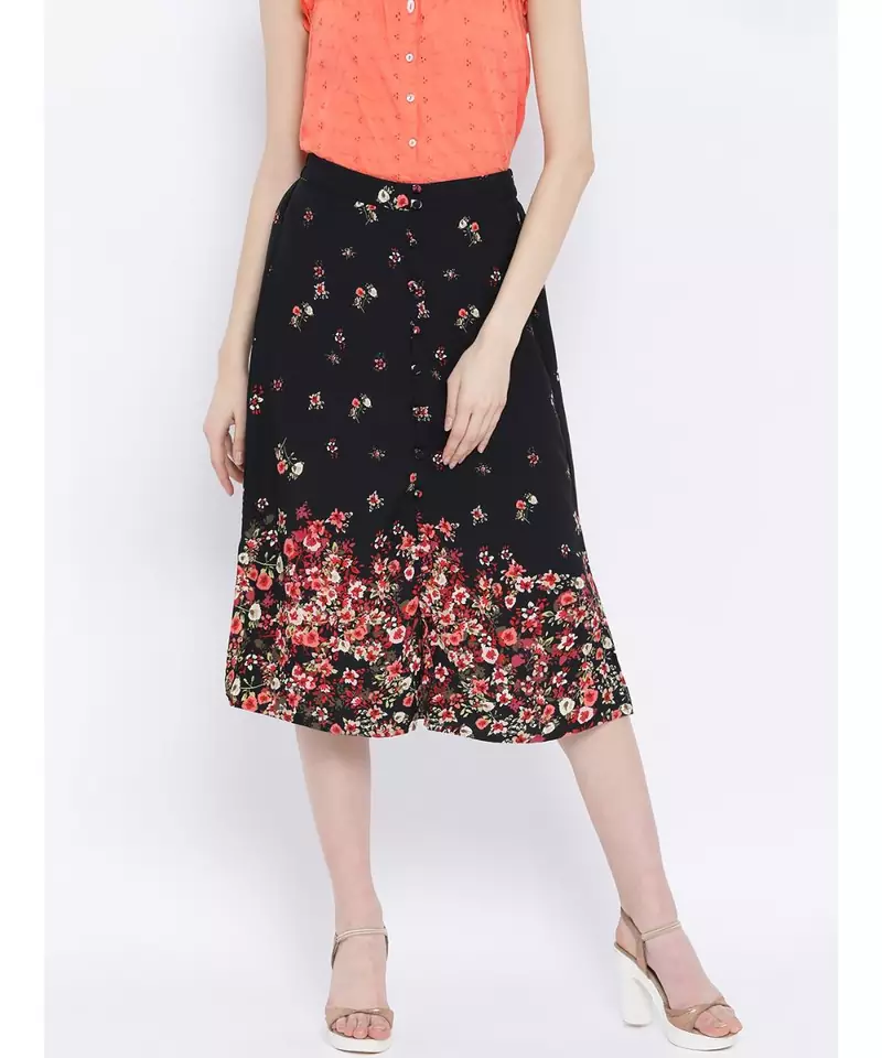 Flowery Decade Silvia Midi Women Skirt