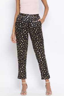 Polka Mark Structure Foil Print Women Pant