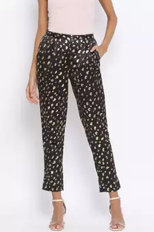 Polka Mark Structure Foil Print Women Pant