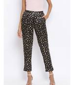 Polka Mark Structure Foil Print Women Pant