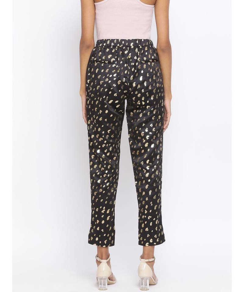 Polka Mark Structure Foil Print Women Pant