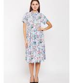 Flowery Tiffany Style Shirt Dress