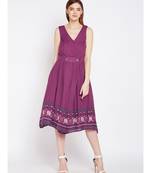 Floral Border Lemon A Line Dress