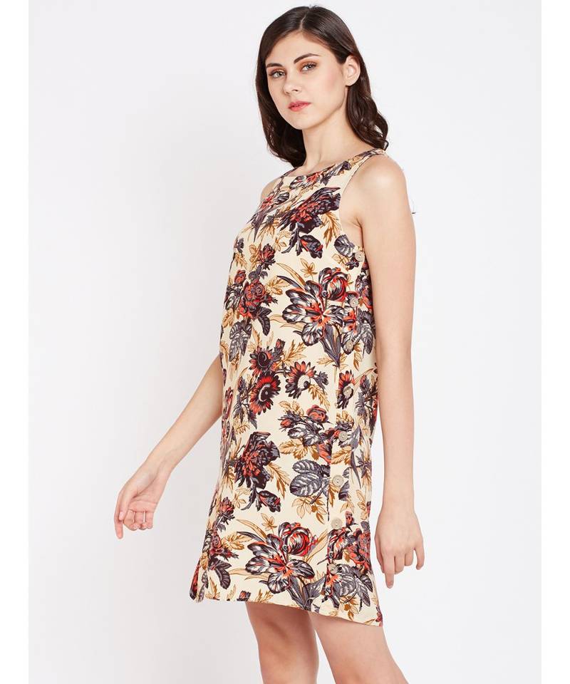 Floral Montage Sleeveless Glam Dress