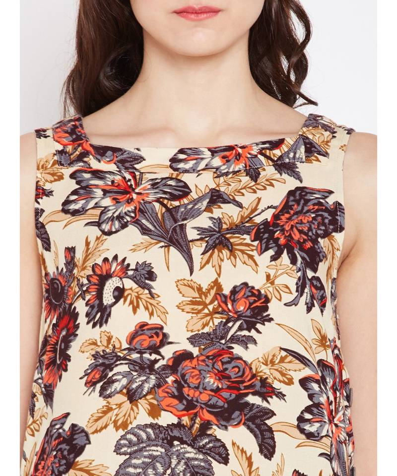 Floral Montage Sleeveless Glam Dress